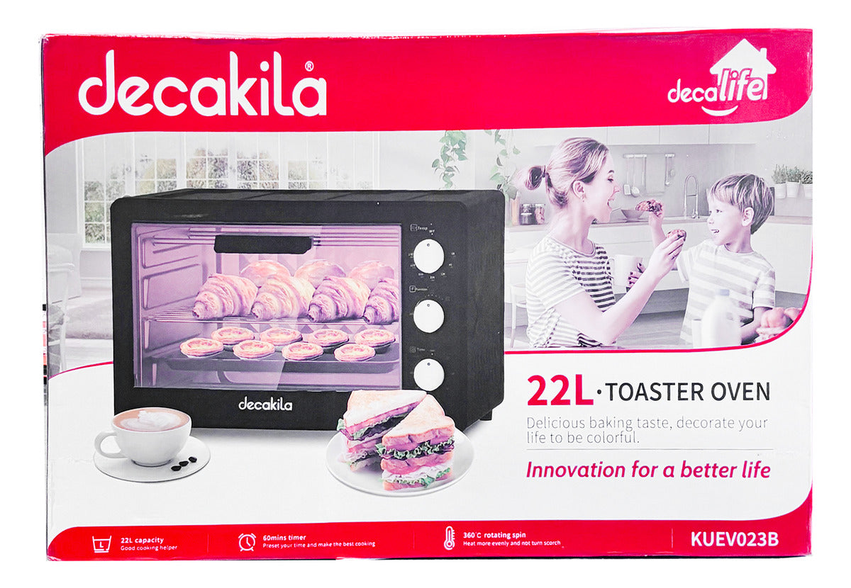 Horno Tostador Eléctrico 22 L Negro Decakila Kuev023b