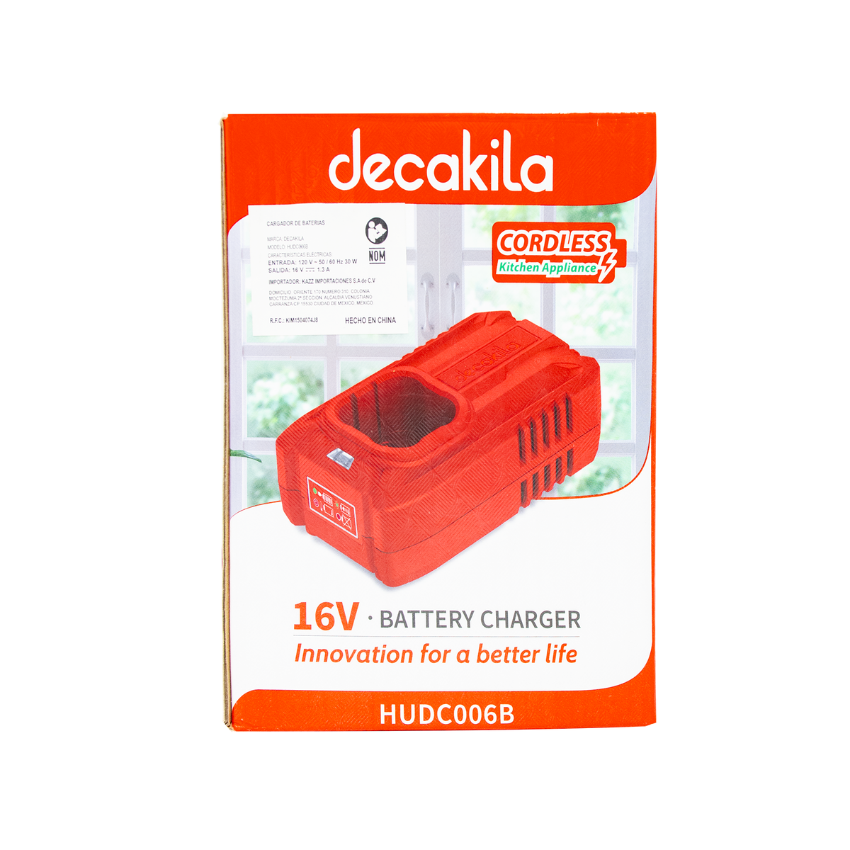 Cargador de Baterías 16 V de 1.3 A Decakila HUDC006B (PAQUETE DE 20 PIEZAS)