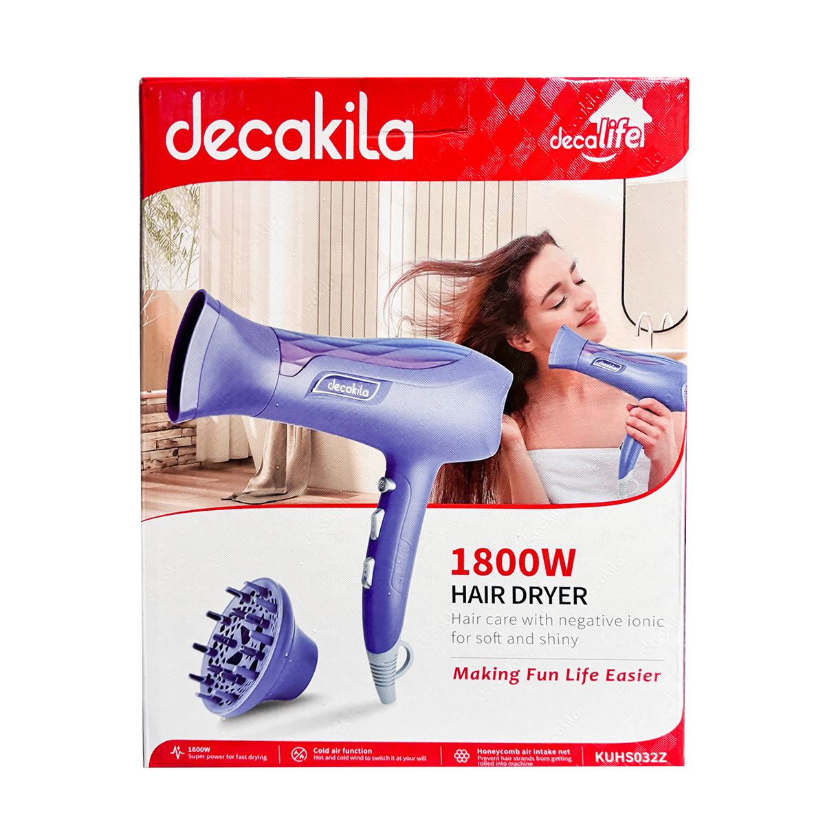 Secadora para Cabello 1800 W Morada Decakila KUHS032Z
