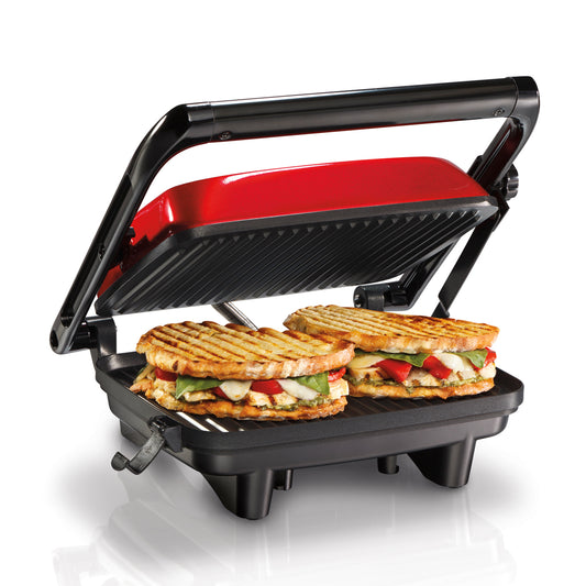 Paninera Parrilla para Panini Press Gourmet Roja Hamilton Beach 25462
