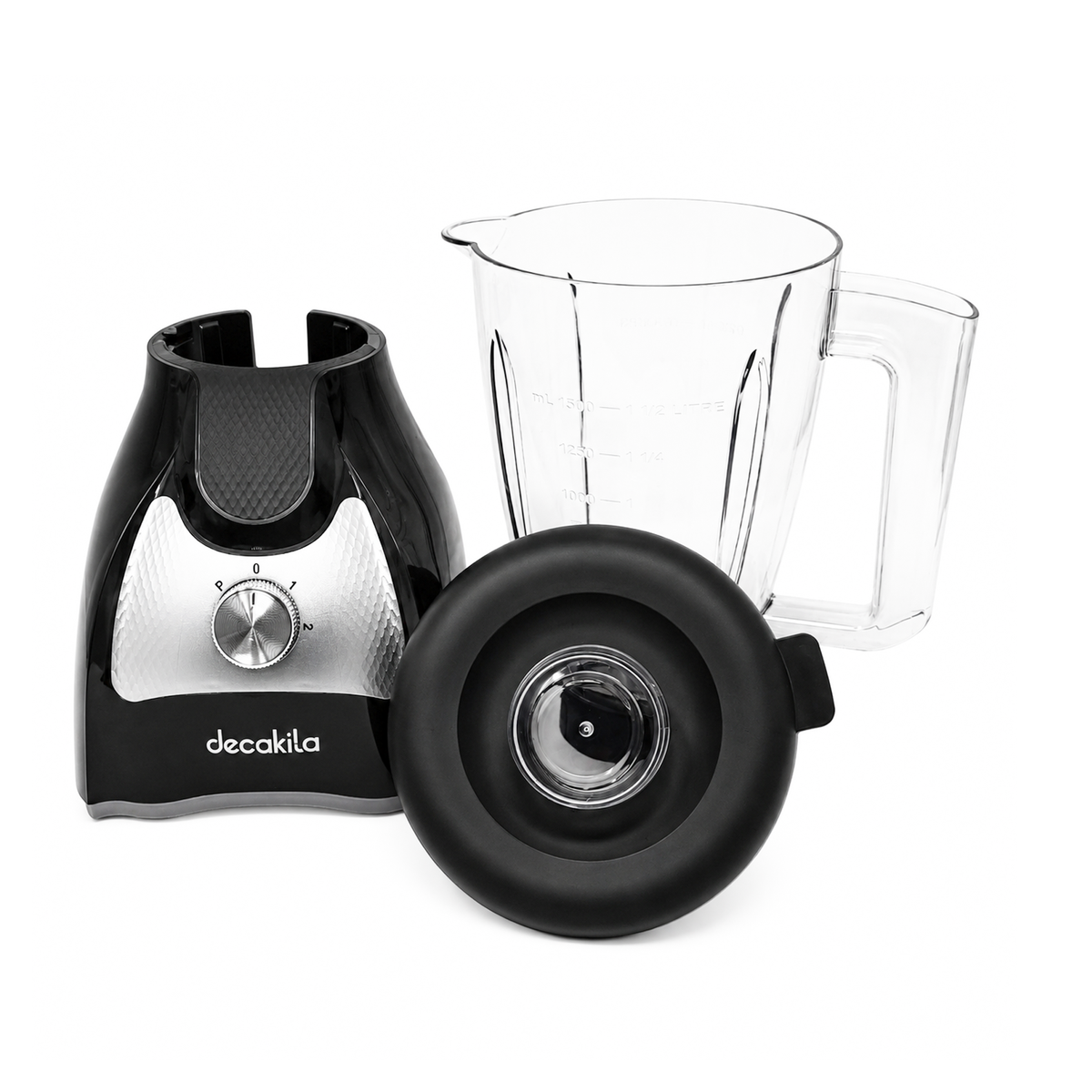 Licuadora 2 Velocidades + Pulso Vaso de Plástico Negra Decakila KUJB043B (Caja de 4 piezas)
