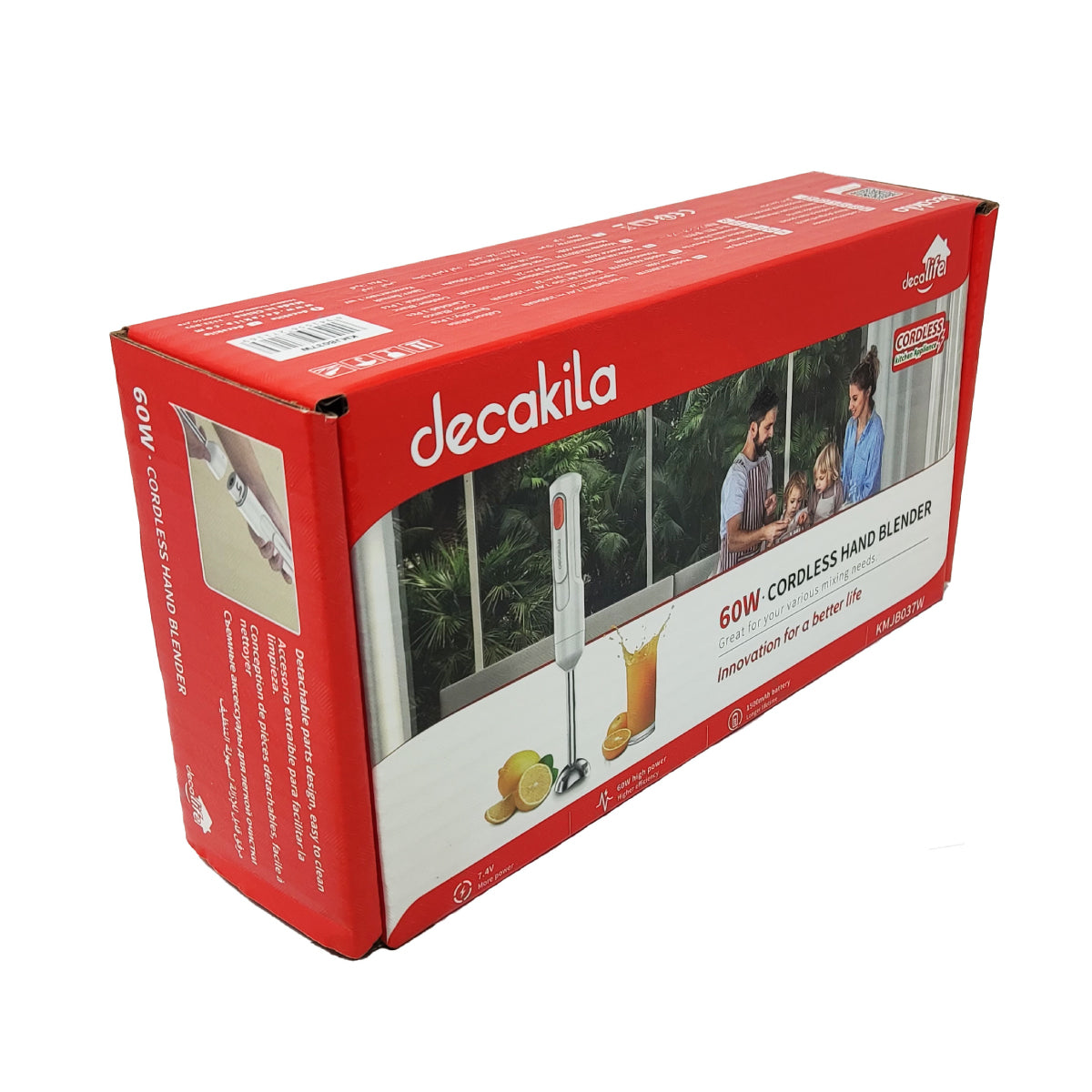 Batidora de Inmersión Blanca 1 Velocidad Inalámbrica Decakila KMJB037W (PAQUETE CON 15 PIEZAS)