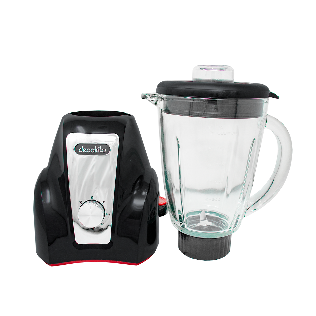 KUJB052B Licuadora 2 Velocidades Vaso de Vidrio 1.5 L Inalámbrica con Batería Recargable Negro Decakila (Caja de 4 Piezas)