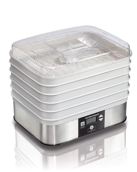 Hamilton Beach 32100 un alimento Deshidratador de alimentos, Gray, Acero inoxidable, 1