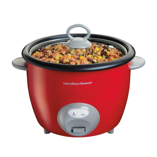 Arrocera Eléctrica de 20 Tazas con Accesorios Roja Hamilton Beach 37538