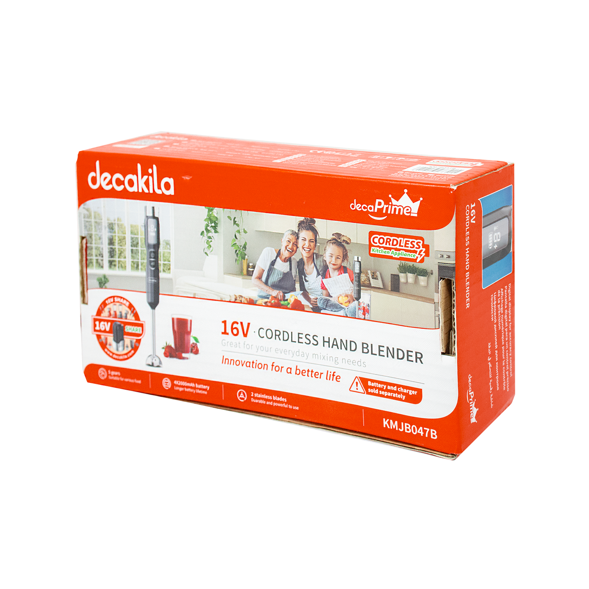 KMJB047B Batidora de Inmersión Inalámbrica de Batería 5 Velocidades Negra Decakila (Caja de 15 Piezas)