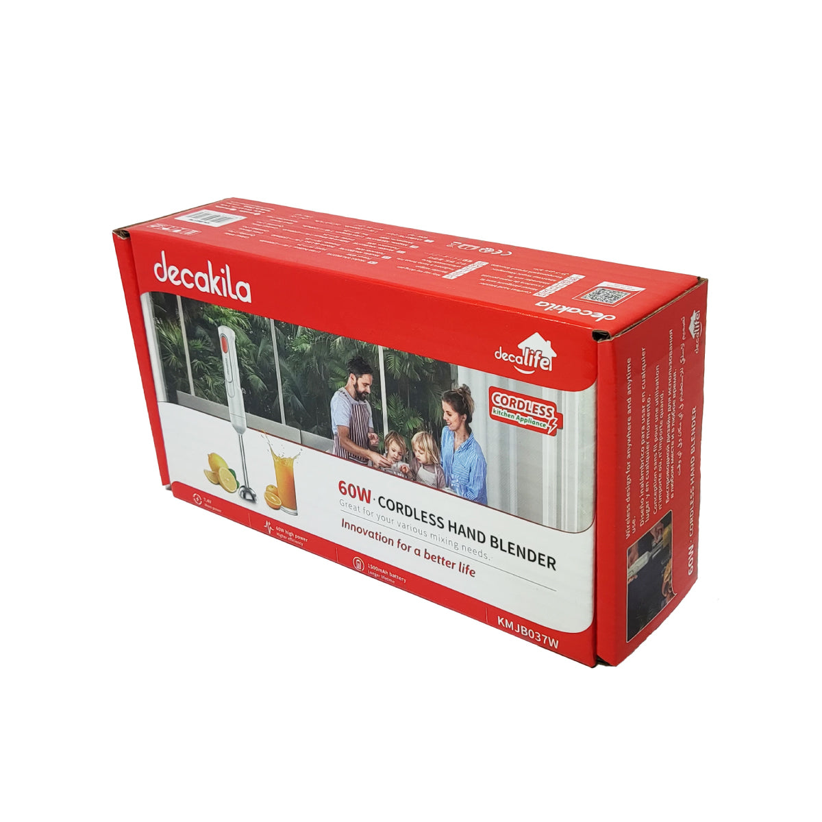 Batidora de Inmersión Blanca 1 Velocidad Inalámbrica Decakila KMJB037W (PAQUETE CON 15 PIEZAS)