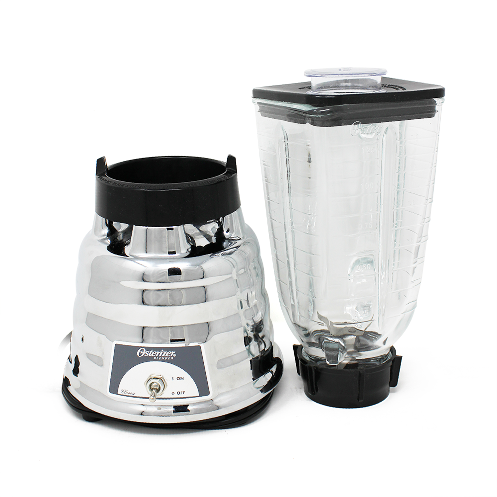 Licuadora Metálica 1 Velocidad con Vaso de Vidrio Oster 450-10 Caja de 4 Piezas