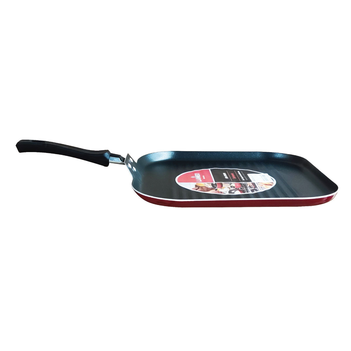 Sartén Cuadrado 28 Cm Acanadalada con Antiadherente Rojo Lamex 6534-0 (Paquete de 10 Piezas)