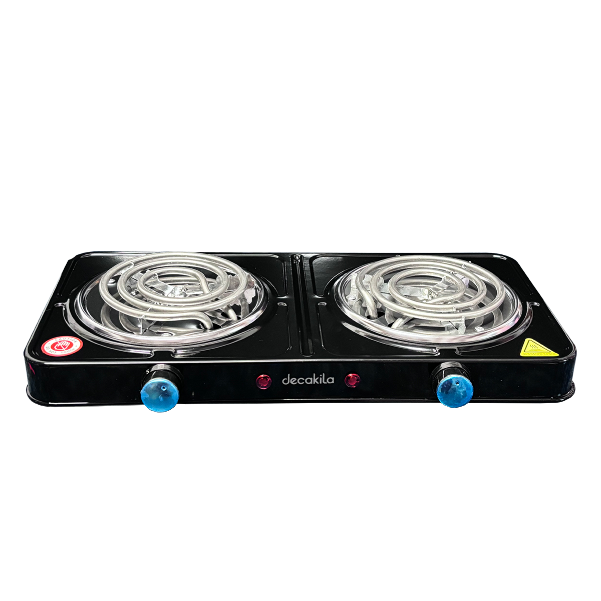 Parrilla Eléctrica de Plato Doble Quemador con Regulador de Temperatura Negro Decakila KUCC005B (Caja con 8 Piezas)