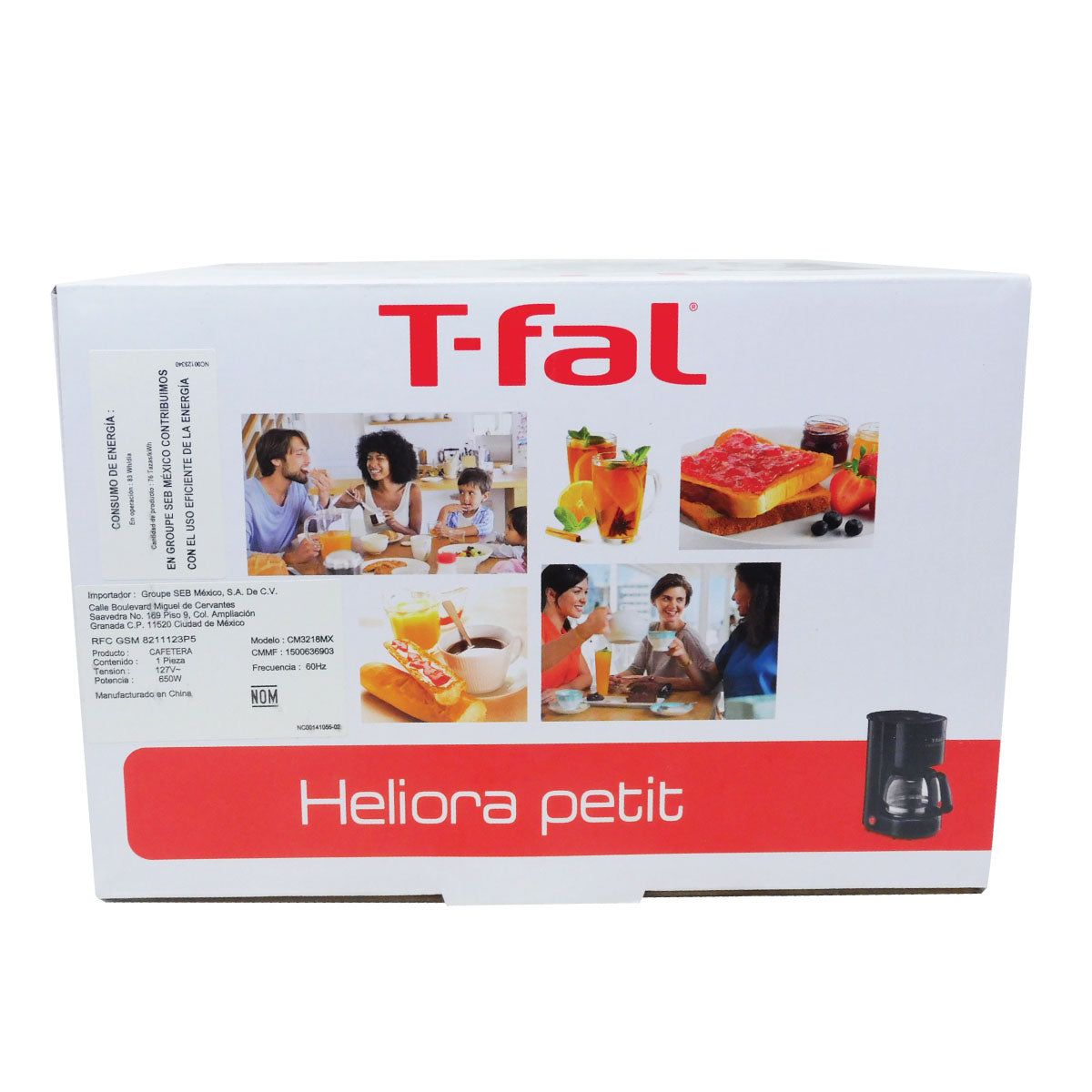 Cafetera de Goteo 4 Tazas Heliora Petit T-fal CM3218MX (Caja de 6 Piezas)