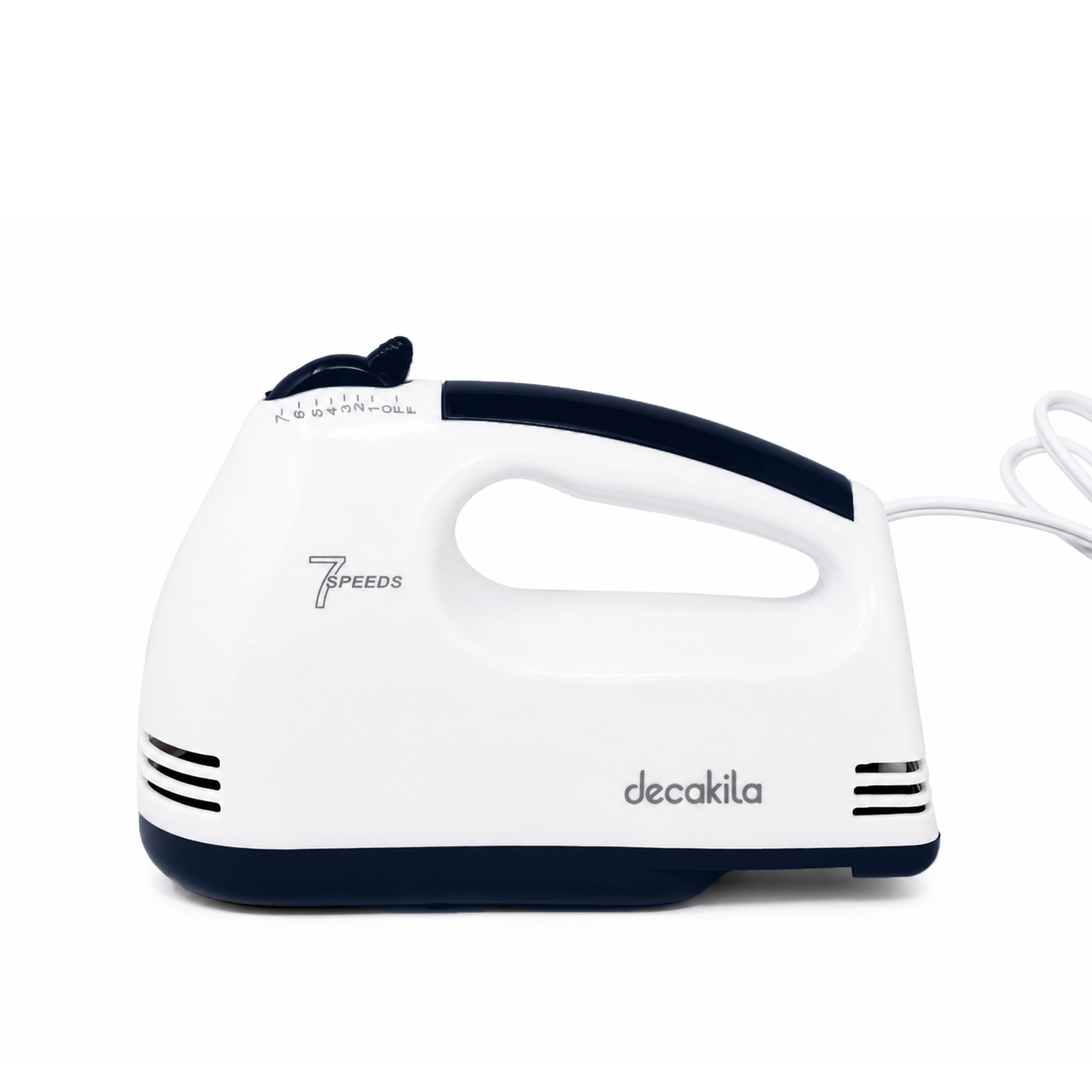 Batidora manual con accesorios blanca 7 velocidades Decakila KUMX016W (Caja de 6 piezas)