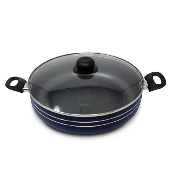 Arrocera 28 Cm con Tapa de Vidrio Antiadherente Azul Lamex 6730-6
