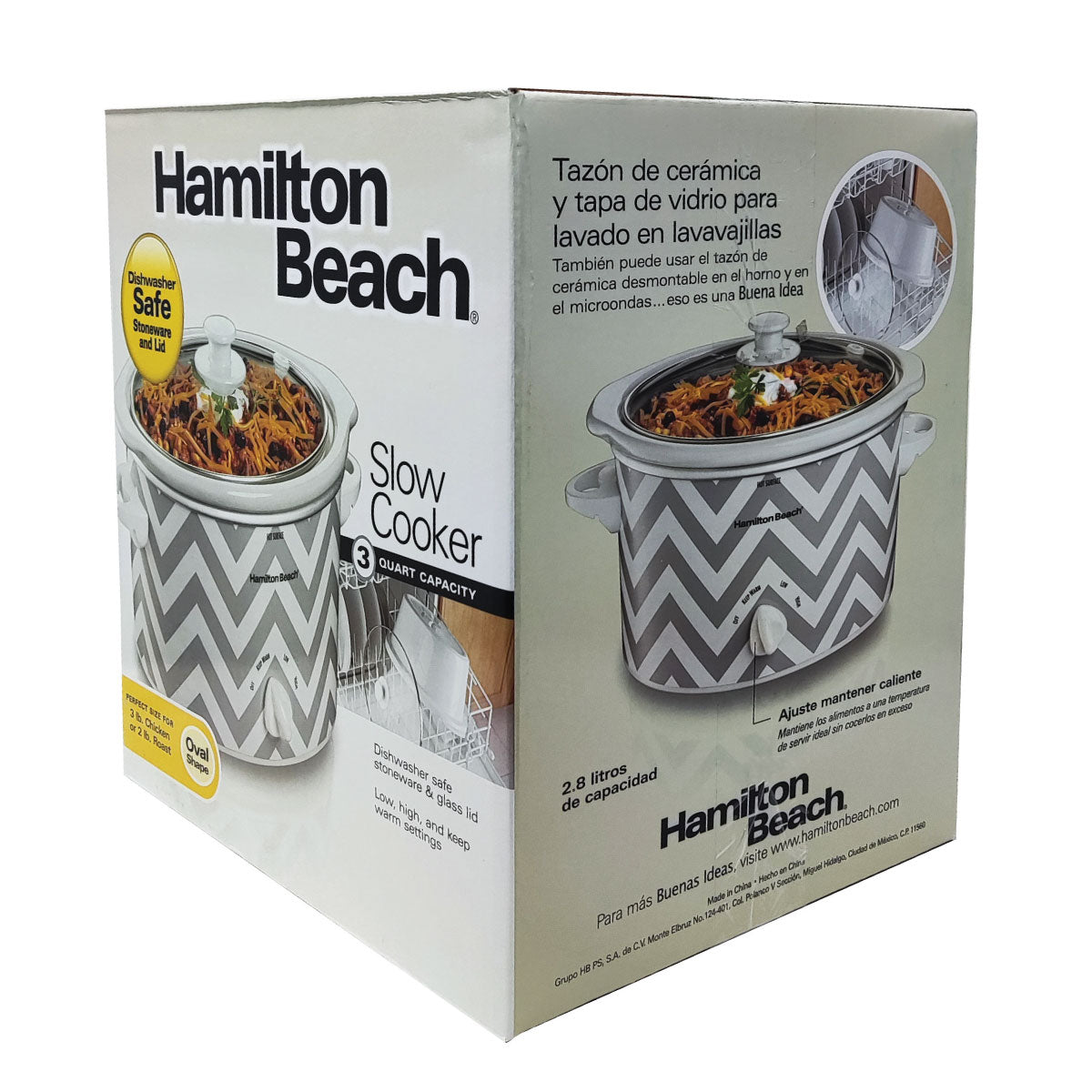 Olla De Lenta Cocción 2.8 L C/tapa Hamilton Beach 33234