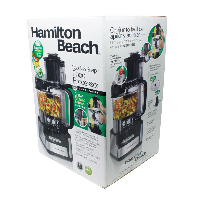 Procesador Alimentos 12 y 4 Tazas Negro Hamilton Beach 70725
