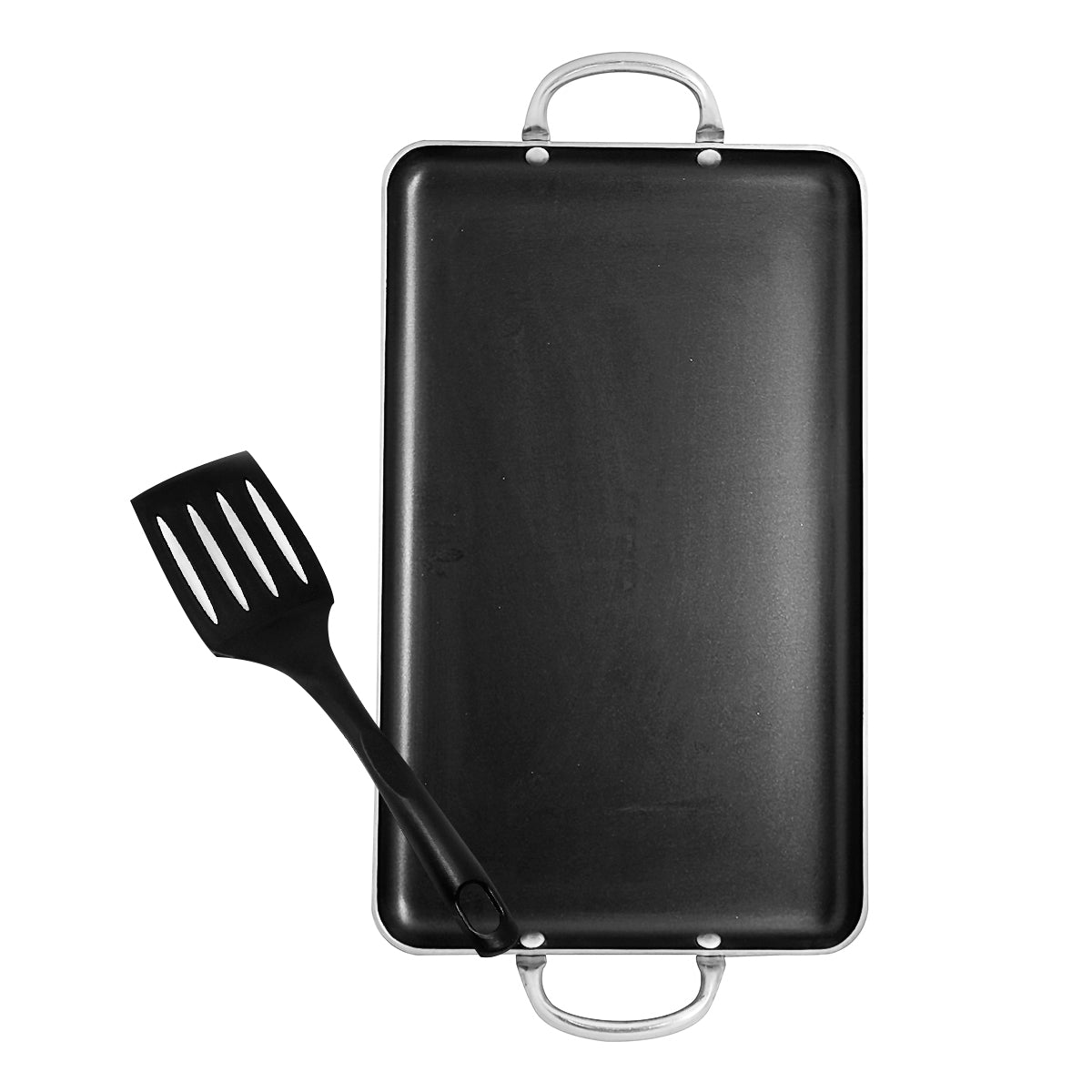 Plancha Charola Antiadherente Texas Grill con Volteador Lamex 6501-2 (Paquete de 8 Piezas)