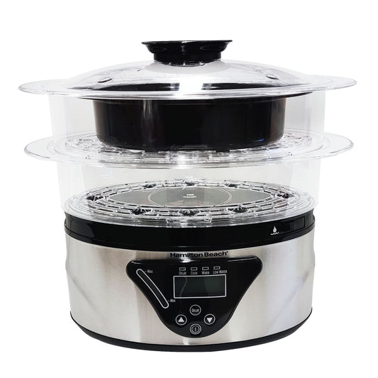 Vaporera de Alimentos 2 Niveles Panel Digital Hamilton Beach 37530