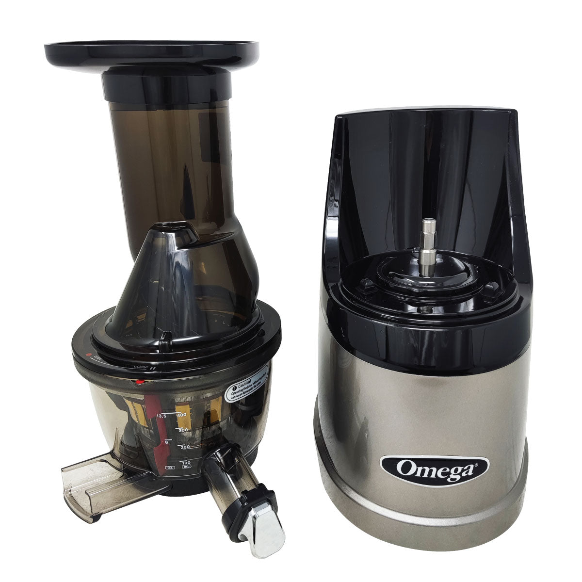 Extractor de Jugo Vertical Prensa Fría Boca Ancha Plata Omega MMV700S