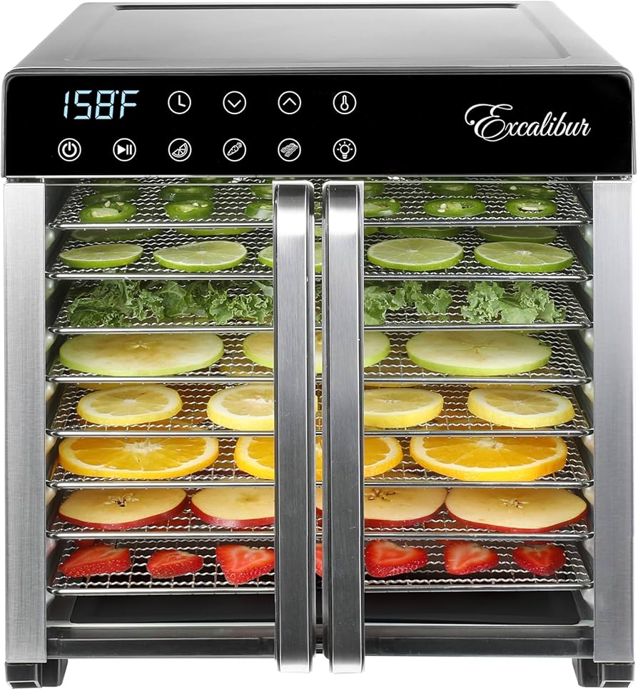 Deshidratador de Alimentos 8 Charolas Panel Digital Excalibur DH08SCSS13