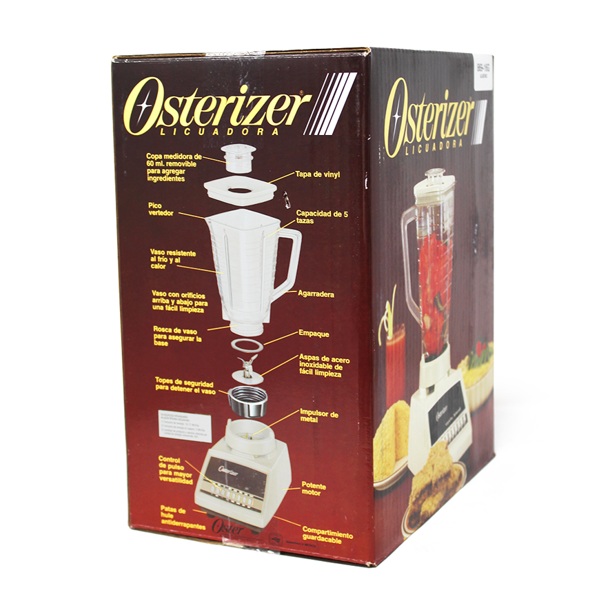 Licuadora 10 Velocidades Vaso de Vidrio Galaxy Osterizer Almendra 869-16G Caja de 4 Piezas
