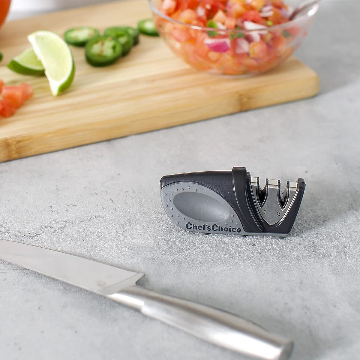 Afilador de cuchillos manual compacto de dos etapas Chef’sChoice 476 Paquete 6 piezas