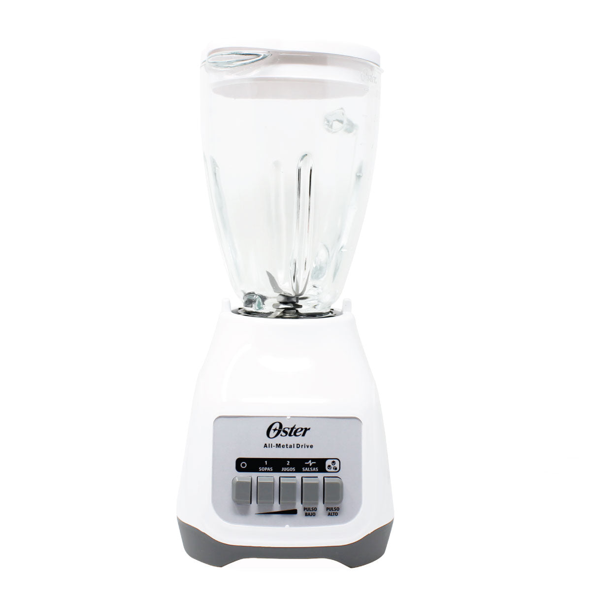 Licuadora 2 Velocidades + 2 Pulso Vaso de Vidrio Blanca Oster BLSTAG-WPB-013 (2110246)(Caja de 4 Piezas)