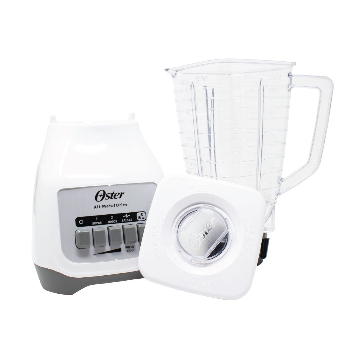 Licuadora 2 Velocidades + 2 Pulso Vaso de Plastico Blanca Oster BLSTKAP-WPB-013 (2110672)(Caja de 4 Piezas)