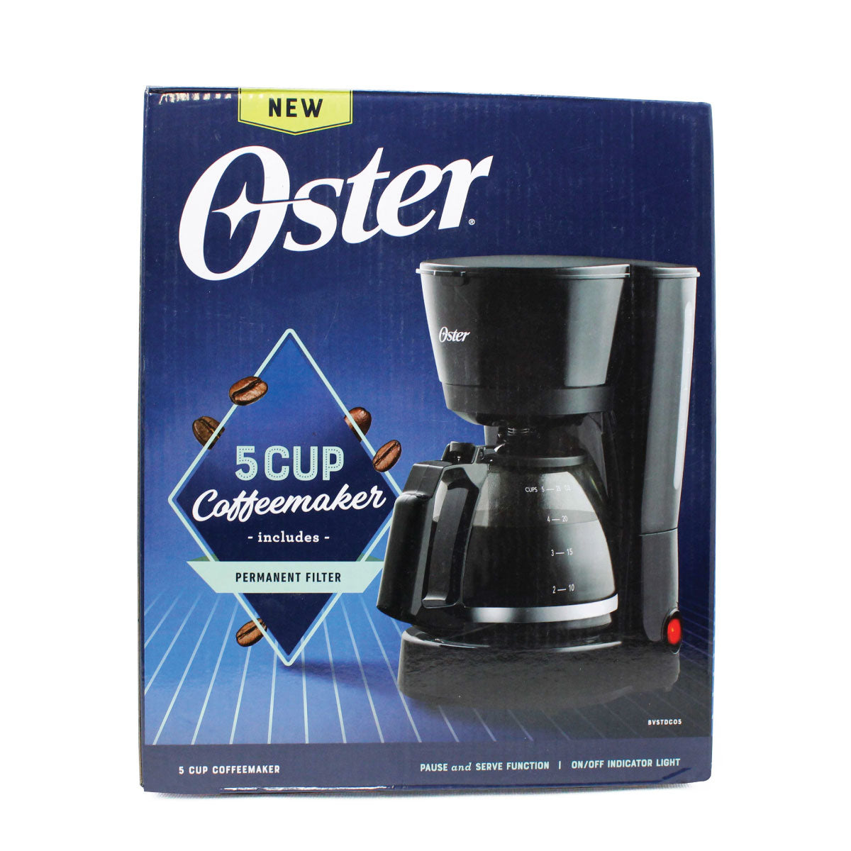 Cafetera 5 Tazas Filtro Permanente Oster BVSTDC05 (2128178) (Paquete de 2 Piezas)