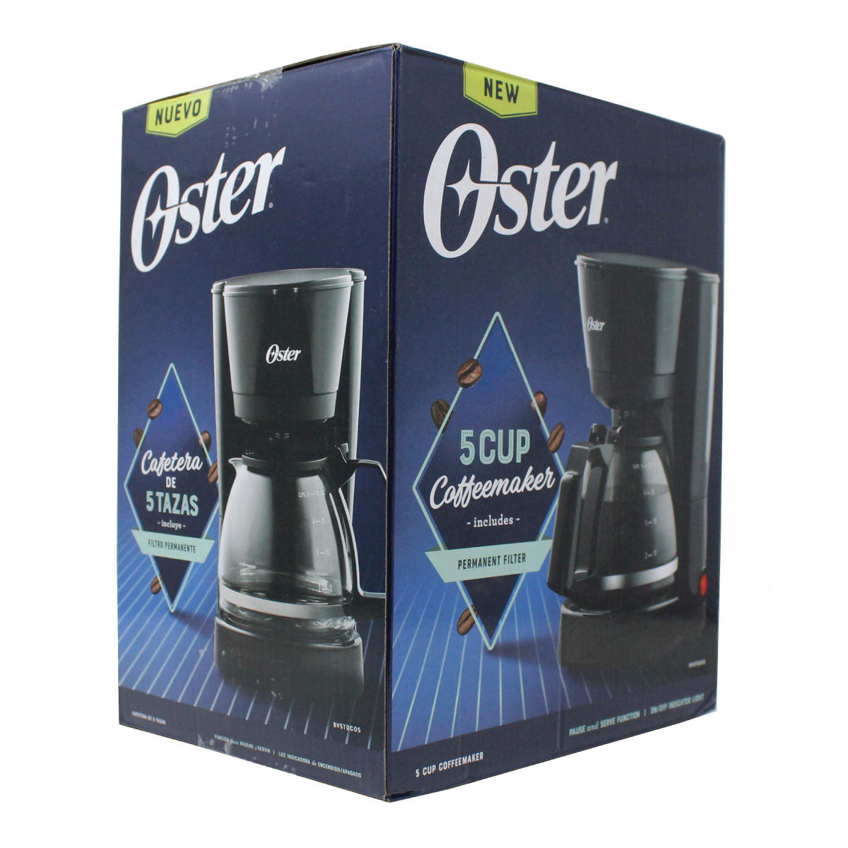 Cafetera 5 Tazas Filtro Permanente Oster BVSTDC05 (2128178) (Paquete de 2 Piezas)