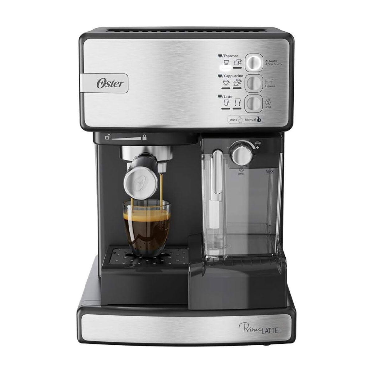 Cafetera Automatica De Expresso Prima Latte Plata Oster BVSTEM6603SS