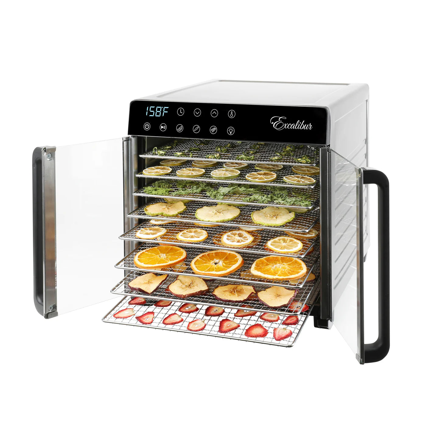 Deshidratador de Alimentos 8 Charolas Panel Digital Excalibur DH08SCSS13