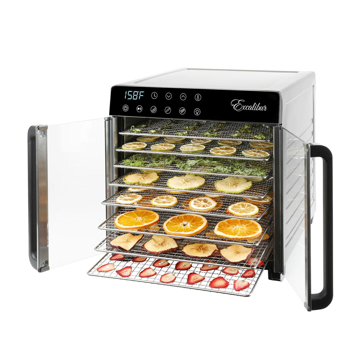 Deshidratador de Alimentos 8 Charolas Panel Digital Excalibur DH08SCSS13
