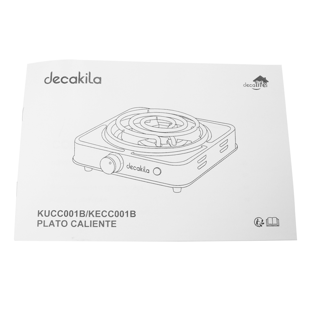 Parrilla eléctrica de Resistencia con Regulador de Temperatura Negro Decakila KUCC001B