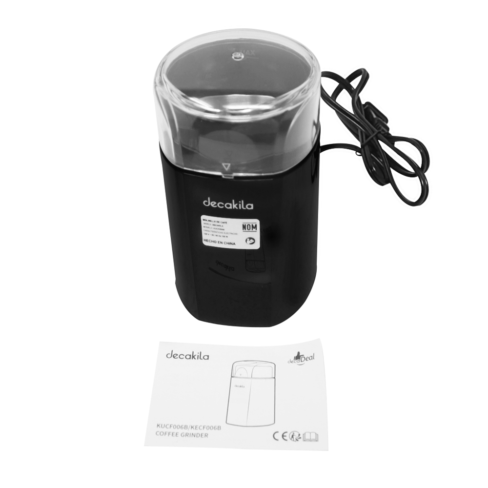Molino De Café Electrico 60 G Negro Decakila KUCF006B (Caja con 4 Piezas)