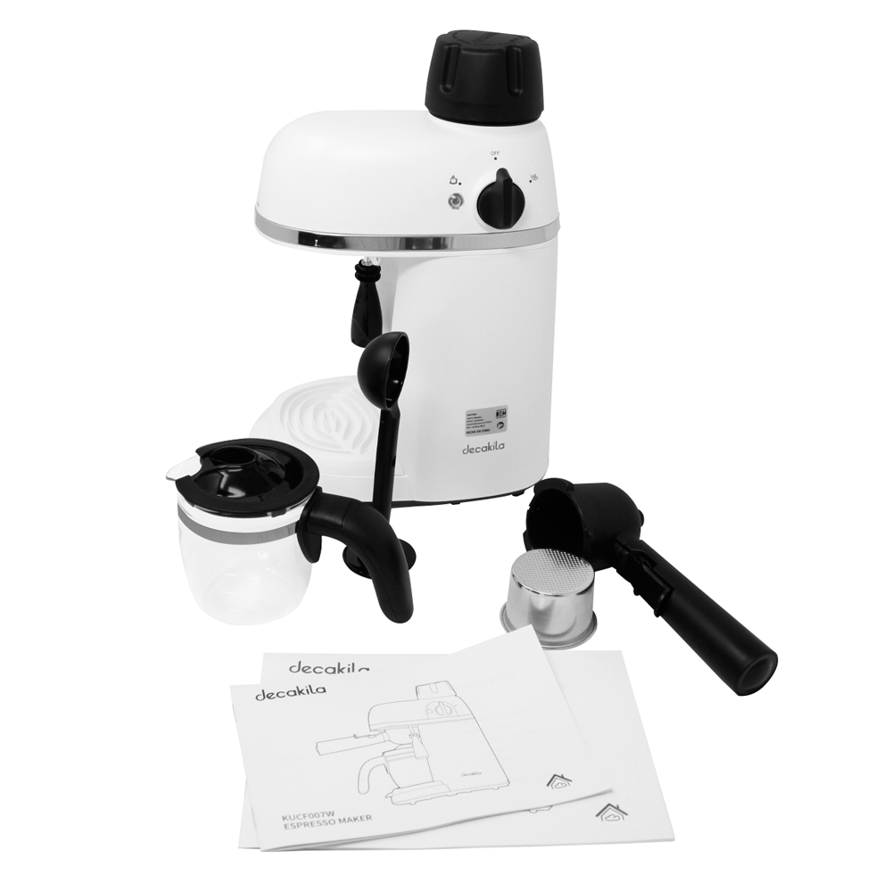 Cafetera de Expresso 4 Tazas 3.5 Bares Blanca Decakila KUCF007W
