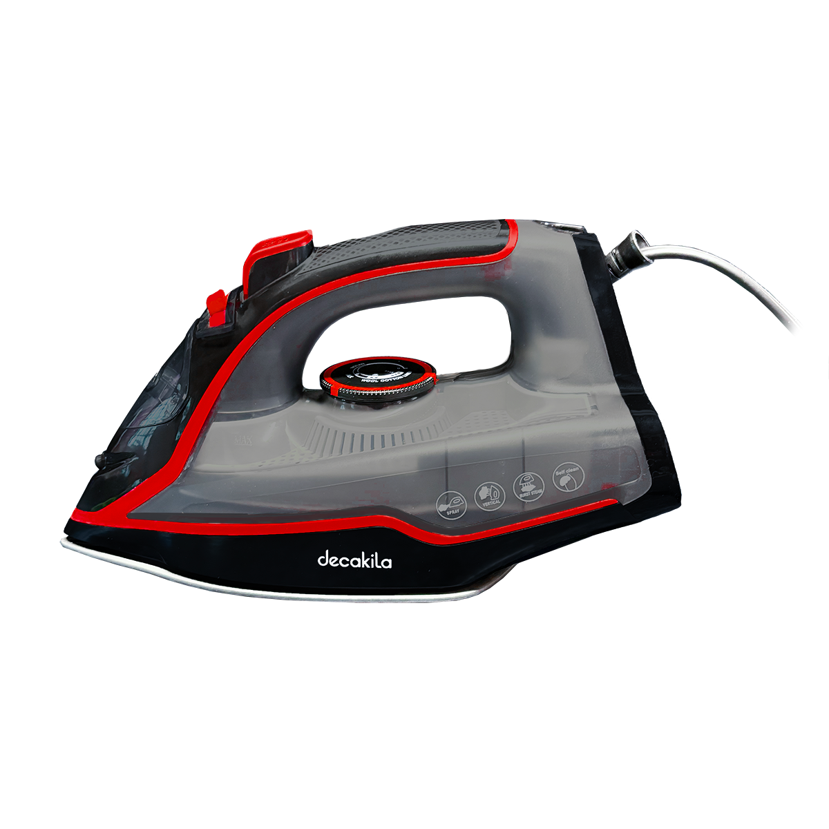 Plancha de Vapor Suela Antiadherente 1700 W Negro/Rojo Decakila KUEN001W (Caja con 10 Piezas)