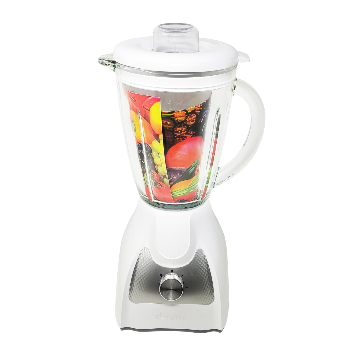 Licuadora 2 Velocidades Vaso Vidrio Blanco Decakila KUJB045W (Caja con 4 piezas)