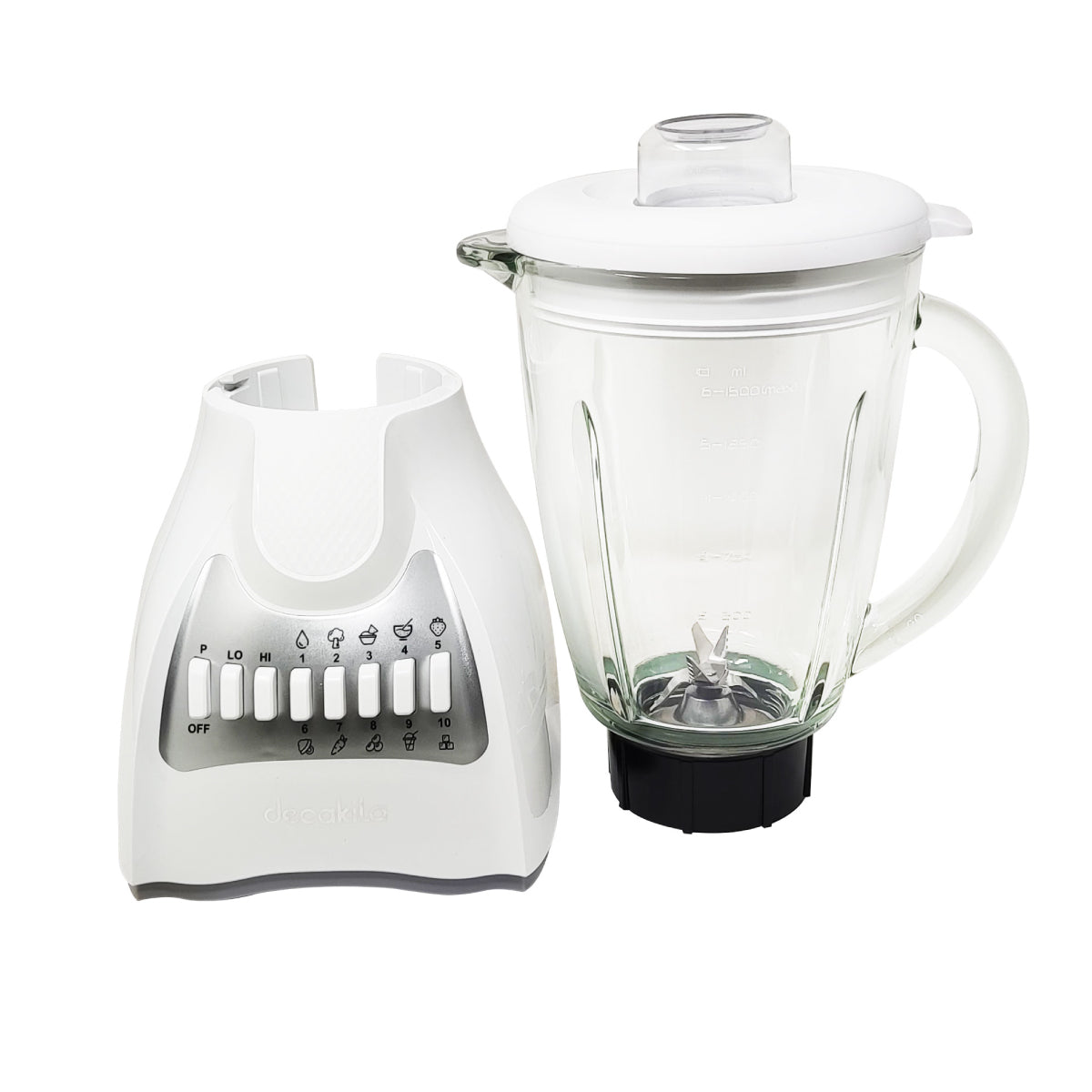 Licuadora 10 Velocidades Vaso Vidrio Blanca Decakila KUJB046W
