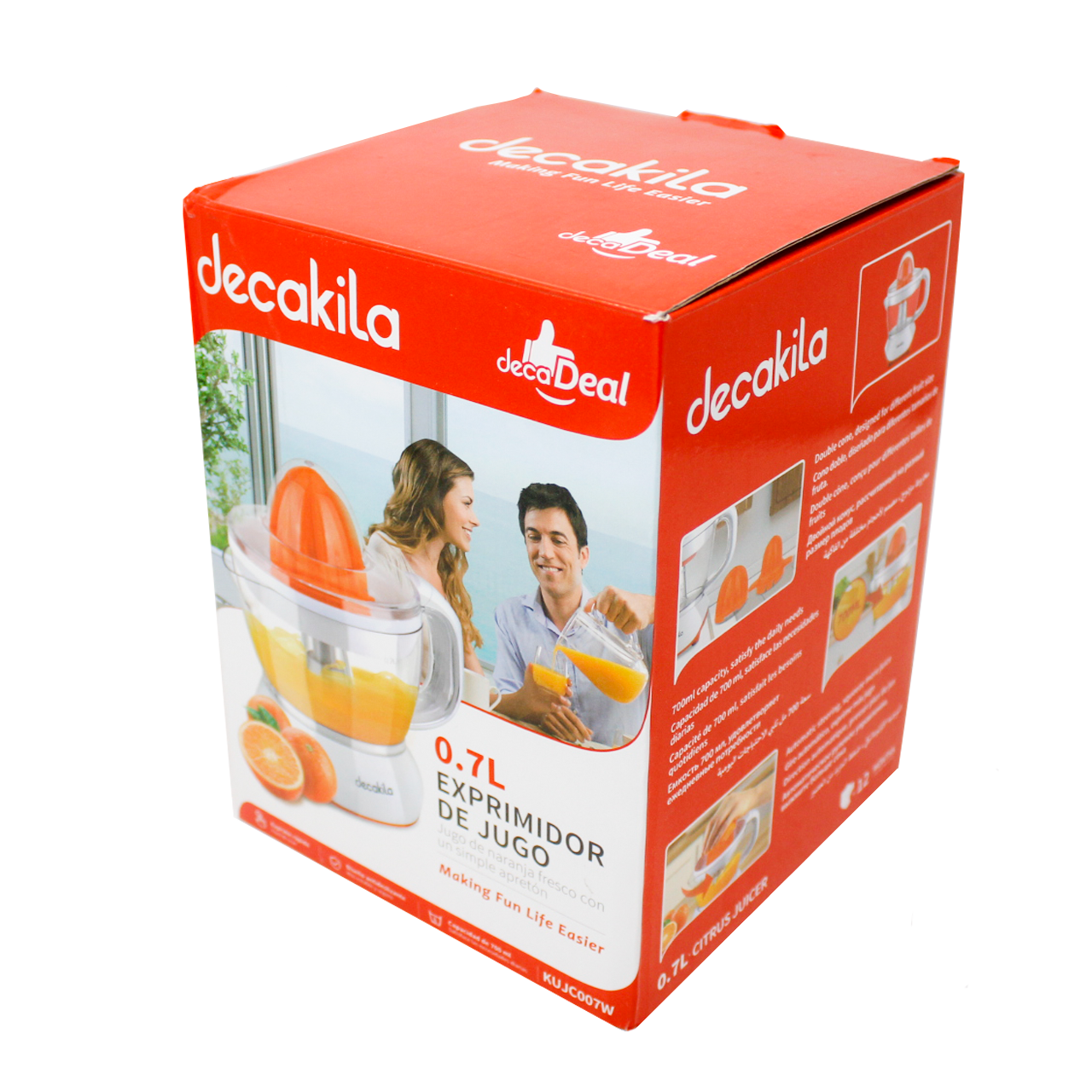Exprimidor de Cítricos Eléctrico Reversible Blanco Decakila KUJC007W (Caja con 12 Piezas)