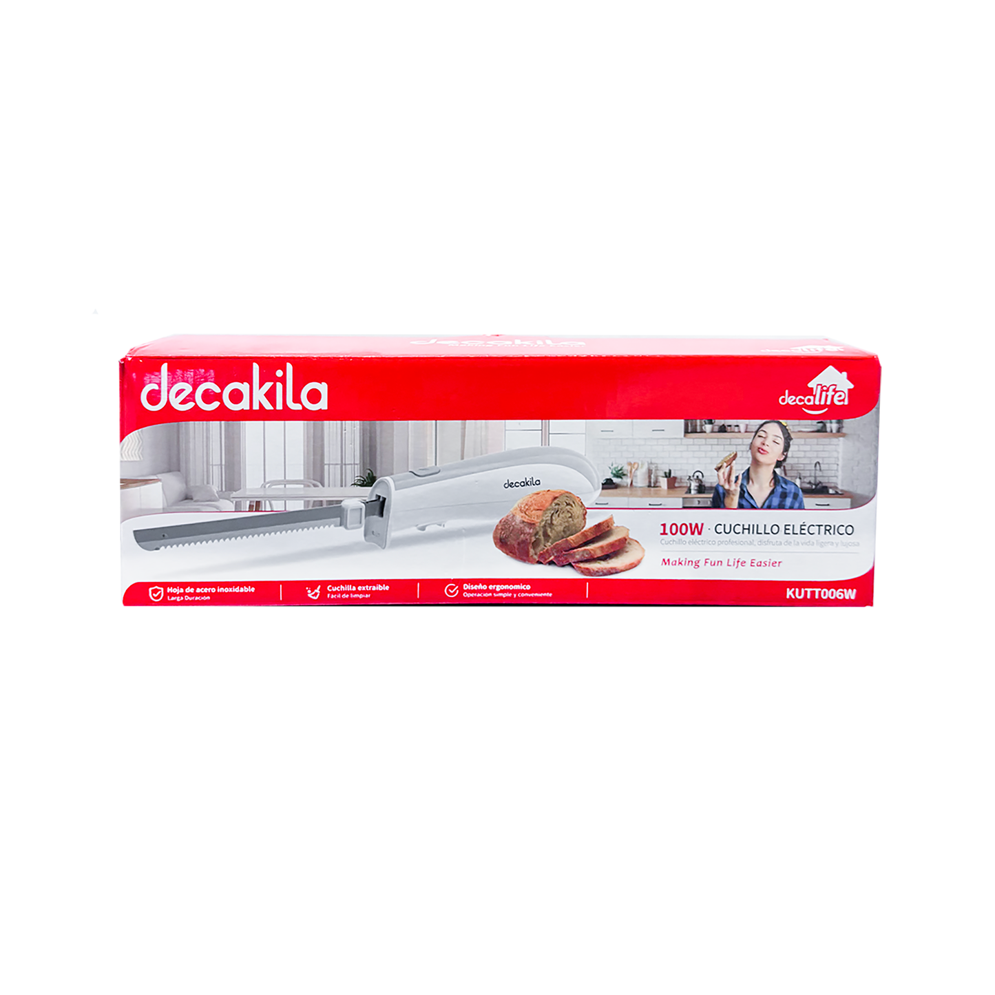 Cuchillo Electrico 100 W Blanco Decakila KUTT006W
