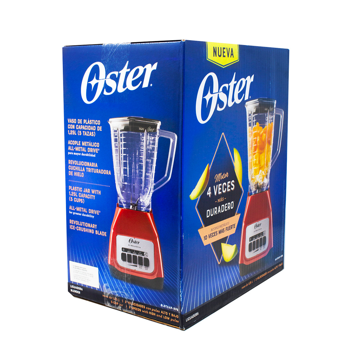 Licuadora 2 Velocidades + 2 Pulsos Vaso de Plastico Rojo Oster BLSTKAP-RPB-013 (2110248)(Caja de 4 Piezas)