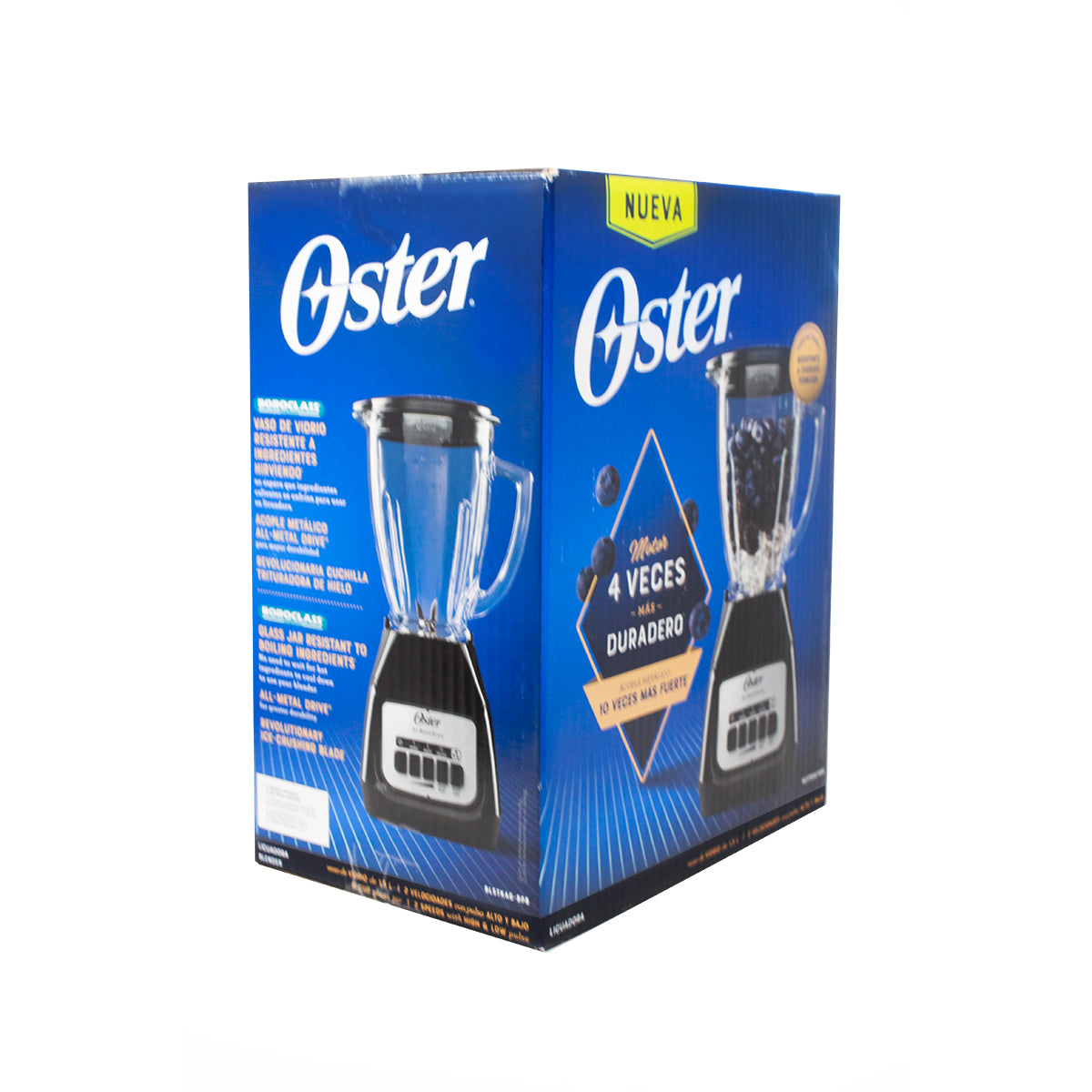 Licuadora 2 Velocidades + 2 Pulso Vaso de Vidrio Negra Oster BLSTKAG-BPB-013 (2110244) (Paquete de 4 Piezas)