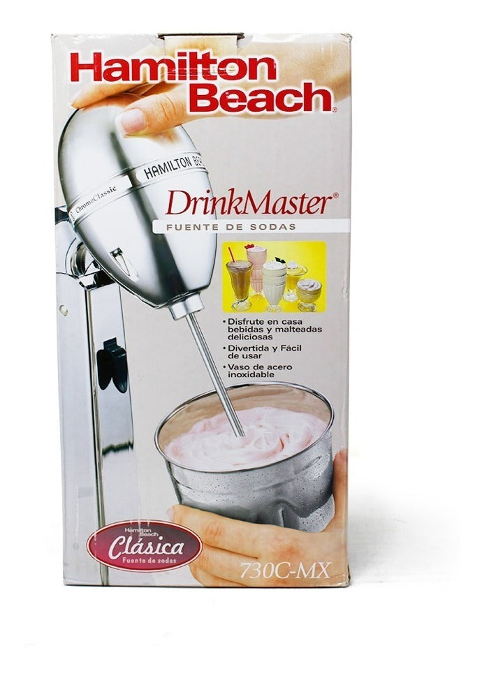 Esquimera Fuente Sodas Chocomilera Acabado Cromo Vaso Acero Inoxidable Hamilton Beach 730c