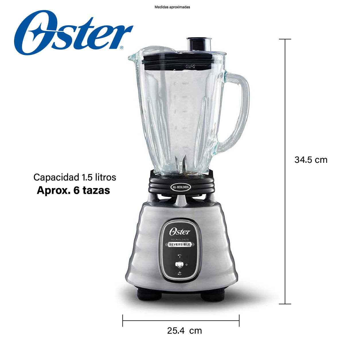 Licuadora 1 Vel+ Reversible Negra Oster BLSTBESTE (2114087).
