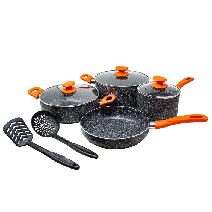 Batería de Cocina 9 Piezas Stone 360° Lamex 6536-4