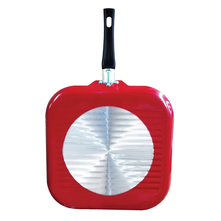 Sartén Cuadrado 28 Cm Acanadalada con Antiadherente Rojo Lamex 6534-0