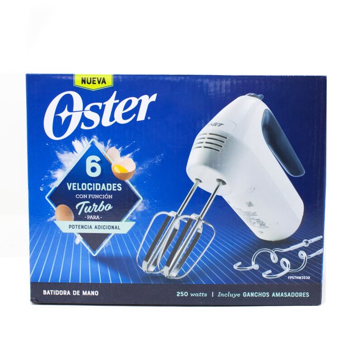 Batidora de mano 6 velocidades y Función Turbo Blanca Oster® FPSTHM3532