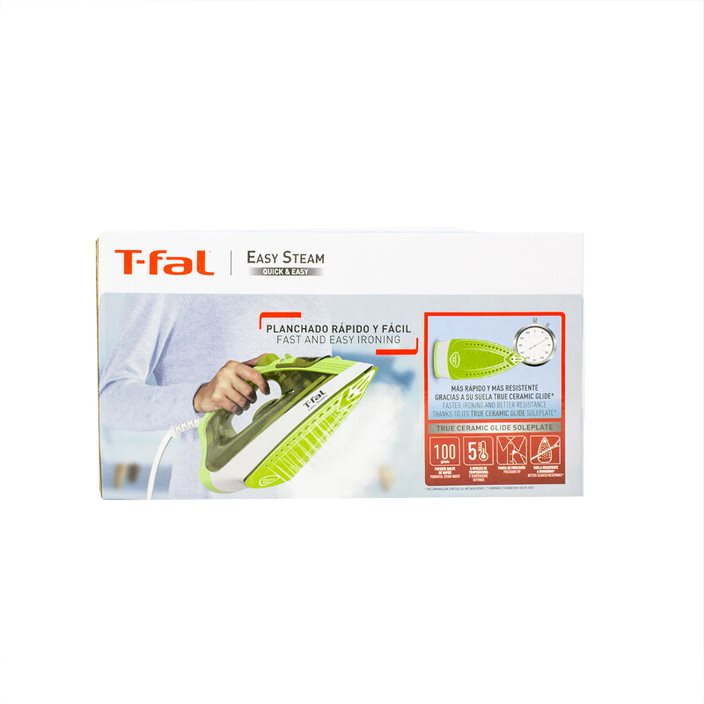 Plancha de Vapor Suela de Cerámica Easy Steam Verde T-Fal FV1952X0