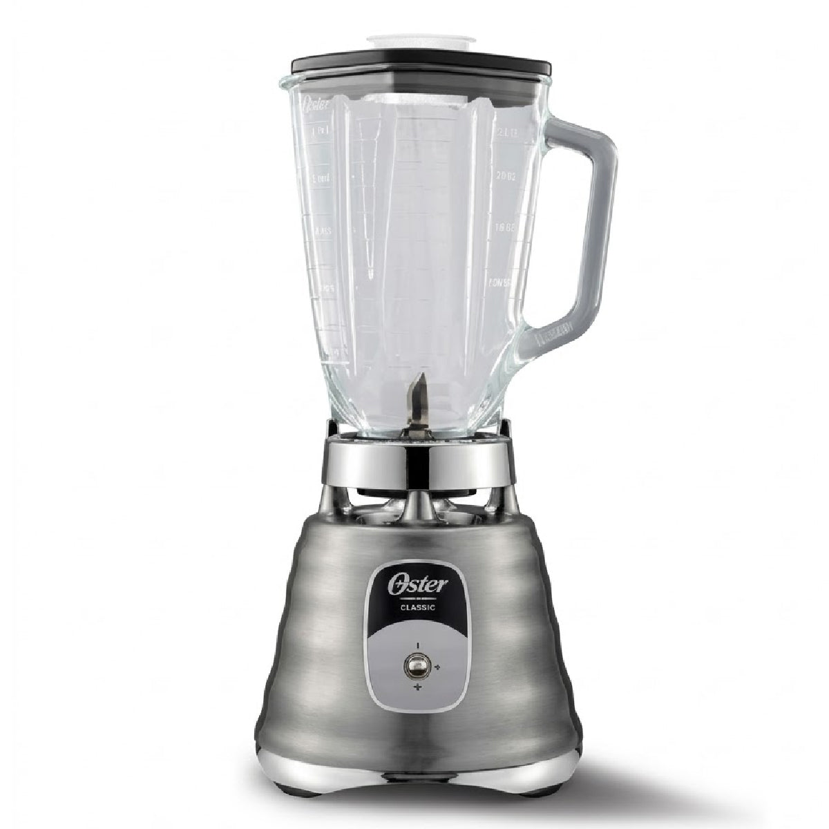 Licuadora 1 Velocidad + Pulso Vaso de Vidrio Clásica Cromo Oster BLST4127 (2114112).