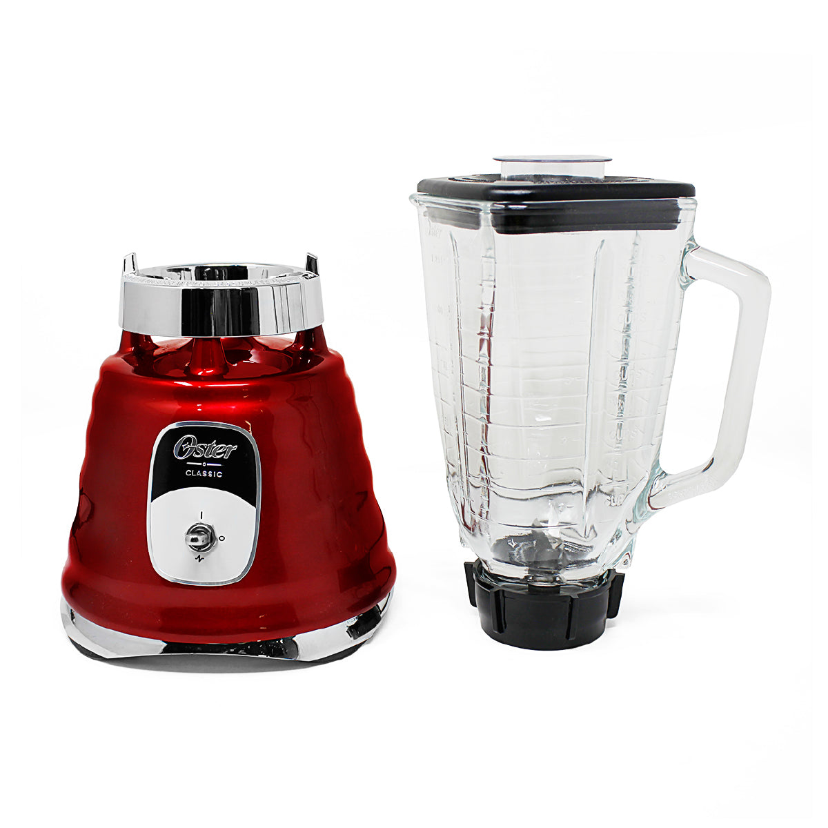 Licuadora 1 Velocidad + Pulso Vaso de Vidrio Roja Oster BLST4126-013 (2114101)